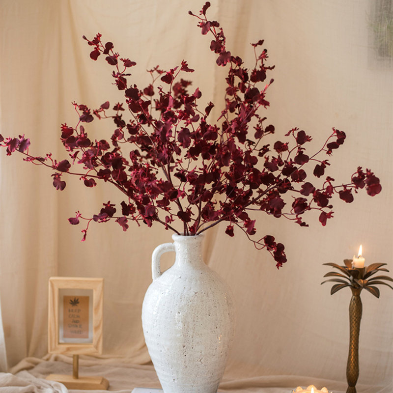 Tige d'orchidée impressionniste Oncidium, 3 tiges, Rouge foncé