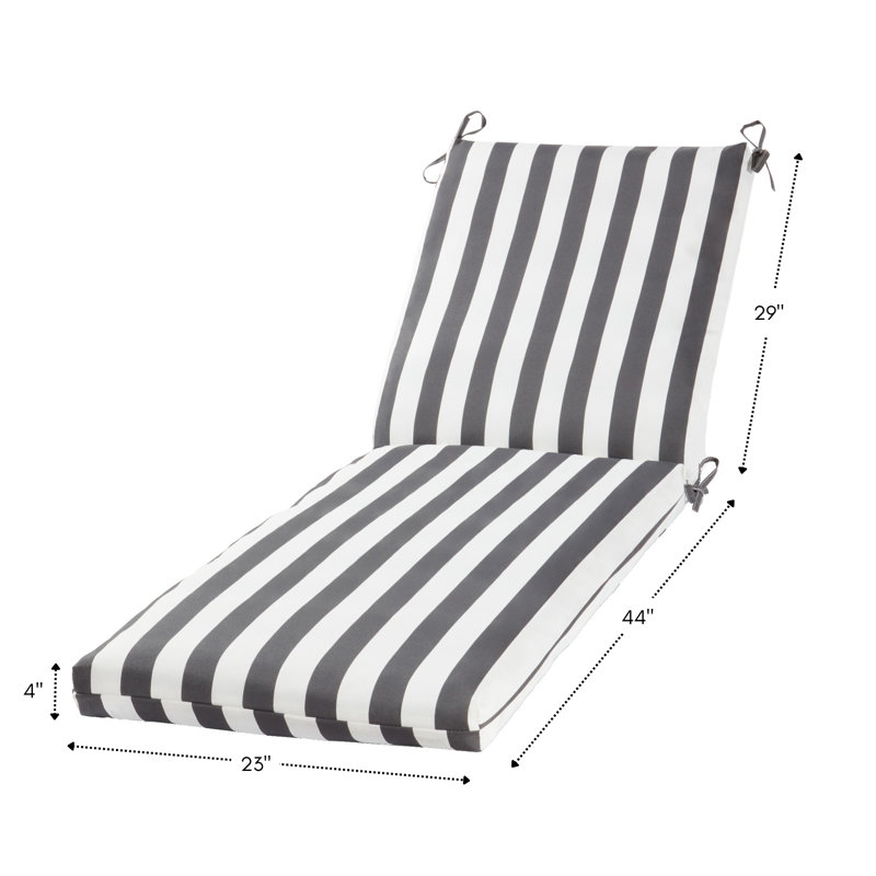 Outdoor Chaise Lounge Chair Cushion, Canopy Gray