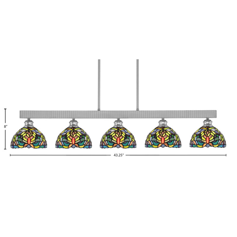 Edge 5 Light Bar With 7" Glass, Brushed Nickel
