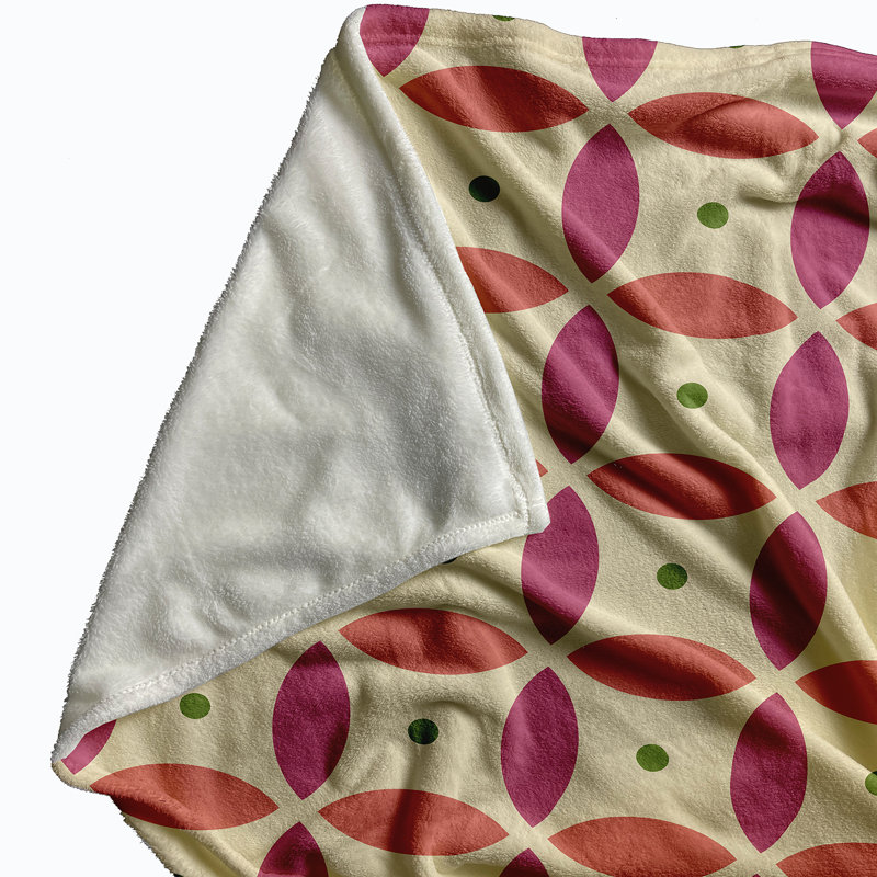 Couverture géométrique en molleton, L 50 po x L 60 po, Citron doux