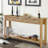 Farmhouse Console Table 60" Long Narrow Natural With 4 Rattan Drawers-866791331