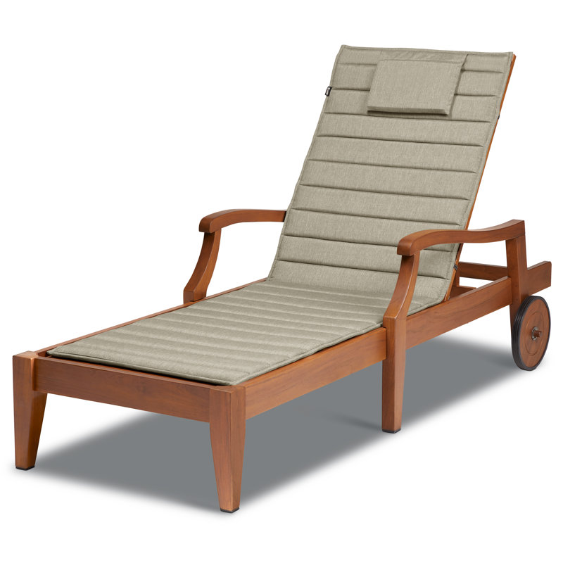 Outdoor Chaise Lounge Cushion, Heather Grey, 72" L x 21" W