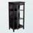 Finn Wood Cabinet With Glass Door in Black Finish, 47.13'' H X 23.43'' W X 15.62'' D