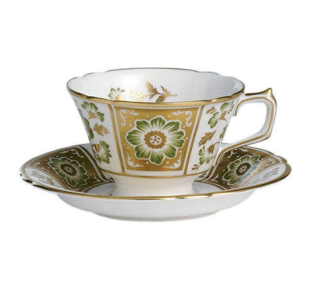 Derby Panel China Teacup, Green
