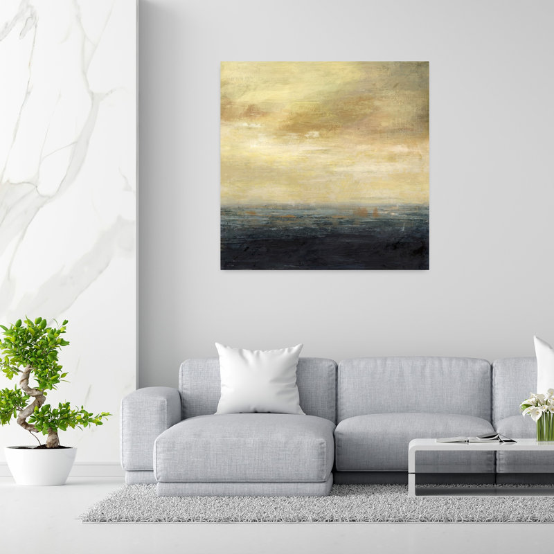 Mer noire, paysage abstrait contemporain, art naturel, H 48 po x l 48 po