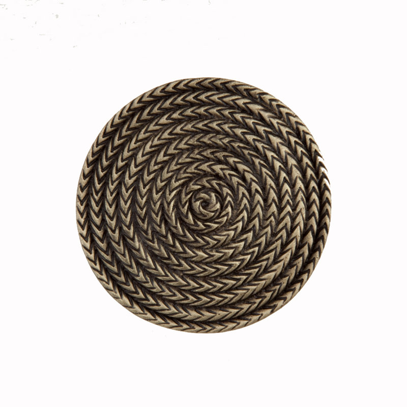 Antique Brass Round Rope Cabinet Knob with Mounting Hardware