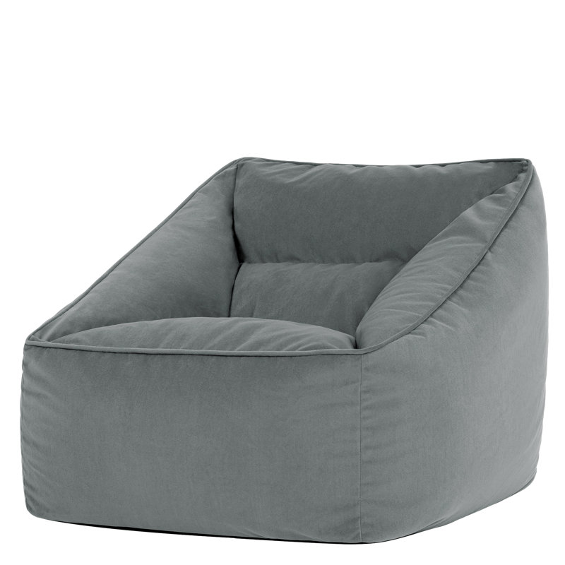 icon Milano Velvet Armchair Bean Bag, Charcoal Grey