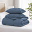 Ensemble de couette 3 pièces en microfibre à plis piqués Swift Home - Couleurs unies et motifs rayés - Toutes saisons, durable, facile d'entretien-8745455-156299570