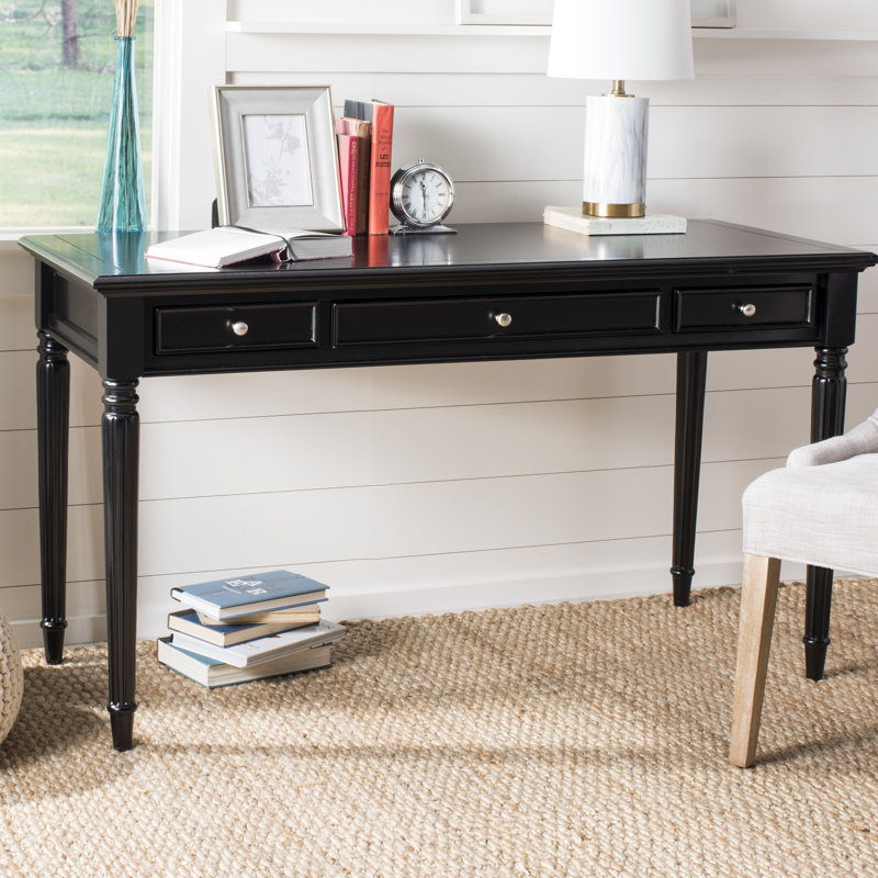 Bureau en bois massif Hathorn, Noir