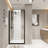 28X72 Inch Shower Door With Pivot Function, Matte Black Aluminum Half Frame, 1/4" Tempered Glass, Film, Practical Water - Blocking, Space Saving Swing For Bathroom Enhancement 6Mm Transparent Proof