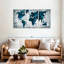 Impression sur toile multicolore carte du monde-93059214