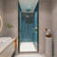 Porte de douche pivotante en verre trempé transparent - noir mat pour salle de bain avec fuite 1/4 po