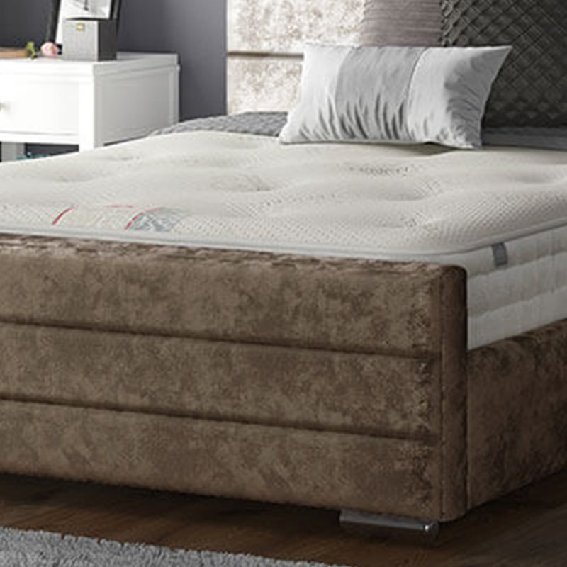 Desmarie Upholstered Velvet Bed, Kingsize (5'), Truffle