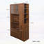 Grand garde-manger avec tablettes coulissantes multifonctionnelles, tablette latérale, tiroirs et porte vitrée pour un rangement polyvalent