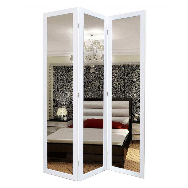 Rectangle Glass Floor Mirror, White