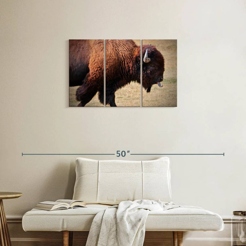 Brampt Tongue Wagging Bison, 20" H x 33" W