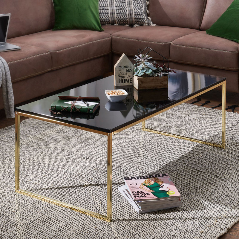 Crampton Sled Coffee Table, Gold, 120 x 60cm