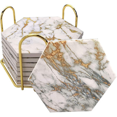 Ensemble de sous-verres en céramique 8 pièces avec support 8 pièces