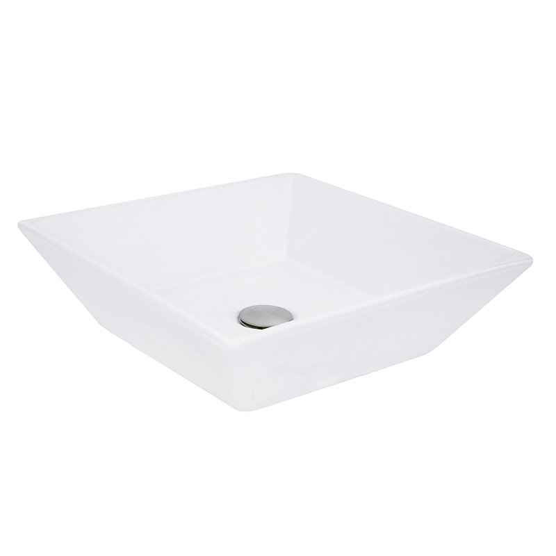 Lavabo de salle de bain vasque carré en céramique Brant Point