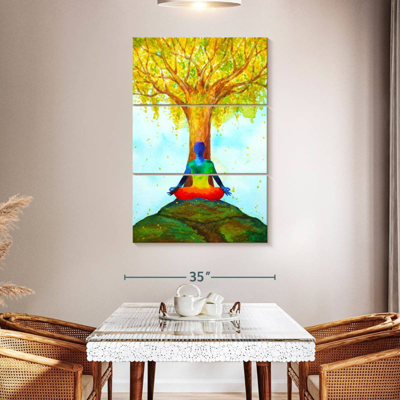 Kerrick Infusing Chakra In Lotus Pose, 50" H x 32" W