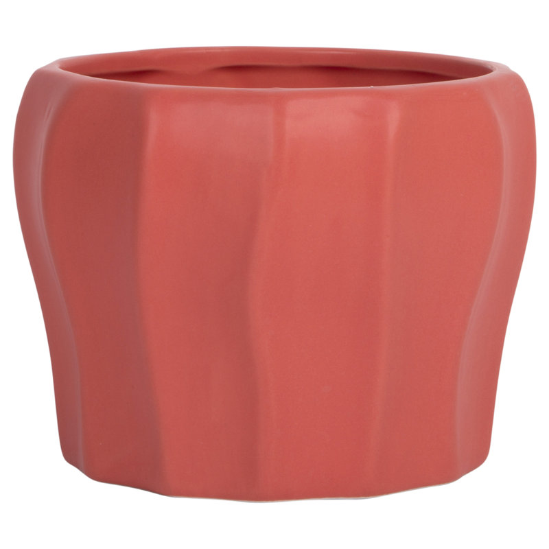 5"H Embossed Swirl Pink Planter