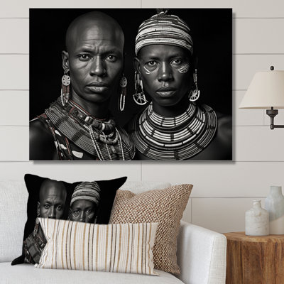Art mural africain sur toile, reproduction de portrait Maasai - African Warrior Maasai