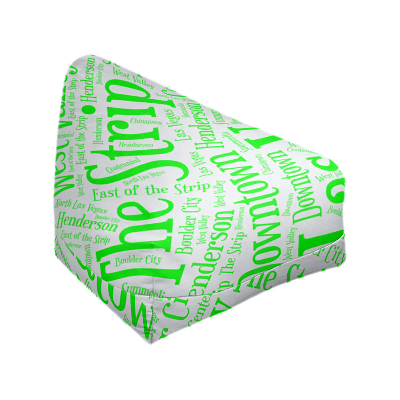 Classic Bean Bag, 42" H x 38" W x 29" D, Green Polyester Blend, Las Vegas