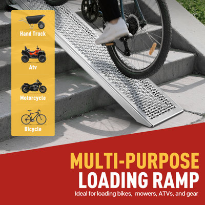 79" Aluminium Trailer Loading Ramp, Heavy Duty Truck Ramp For ATV Pickup Motorcycle, 440LBS Capacity