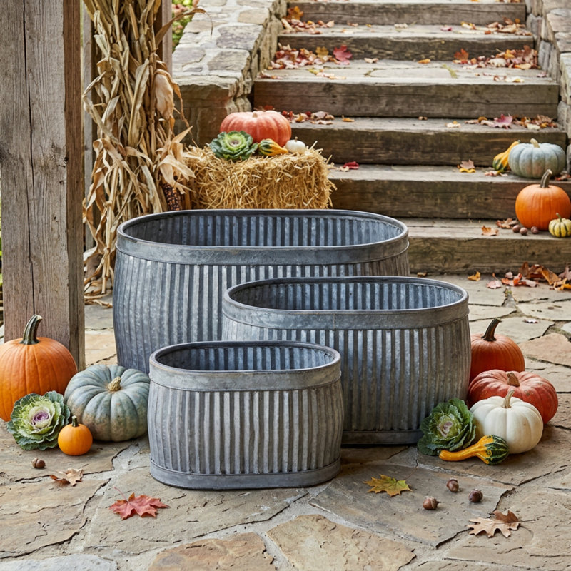 Nina Handmade Metal Pot Planter, Matte Gray