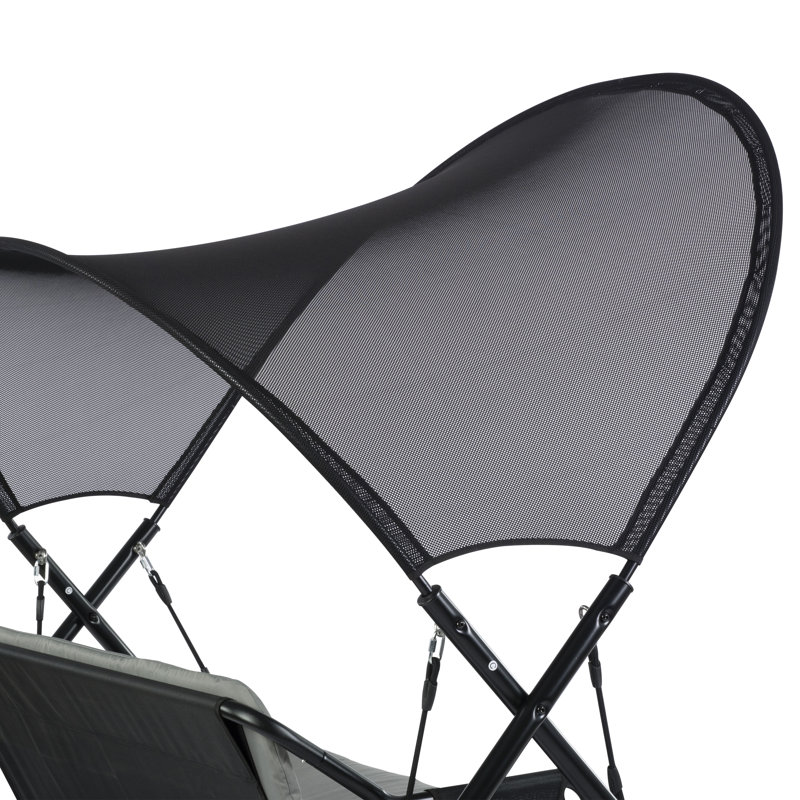 Balancelle d'extérieur avec auvent, Grey/Black