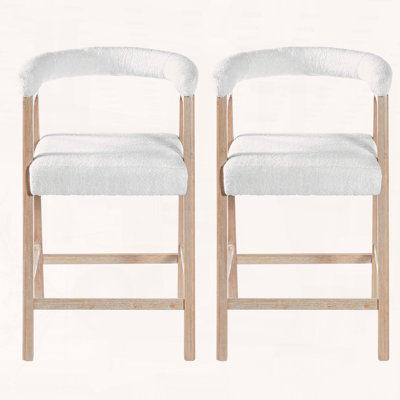 Tabouret à hauteur d'assise avec dossier incurvé, ensemble de 2