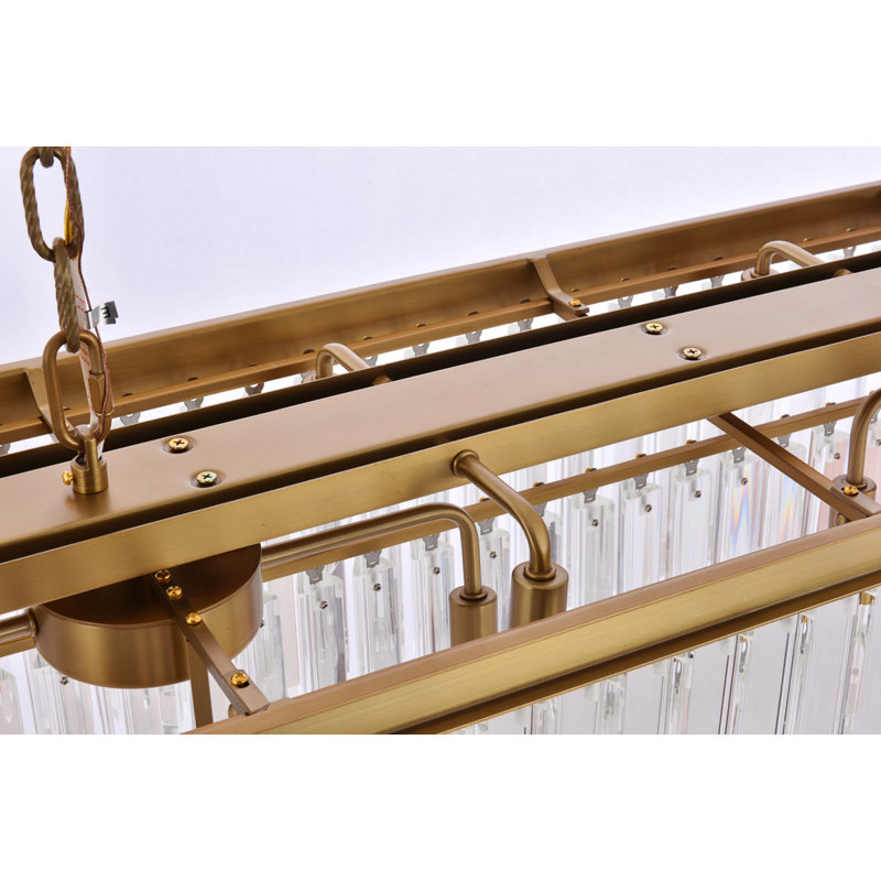 Lustre linéaire en cristal 12 lumières Dahlonega, H 18 po x l 50 po x P 14 po