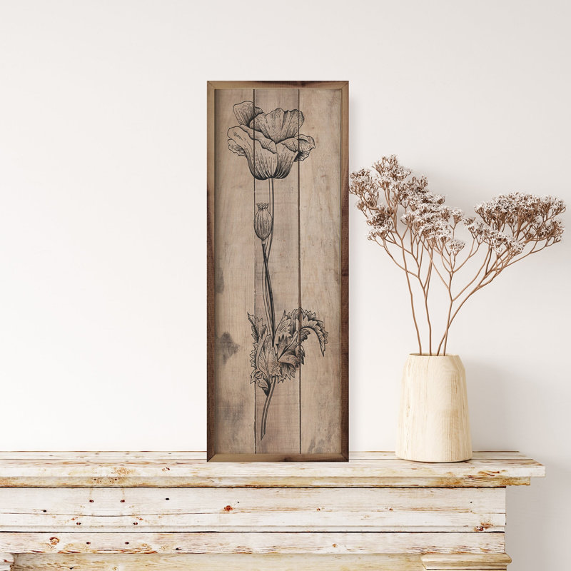 Coquelicot brun, H 12 po x l 4 po