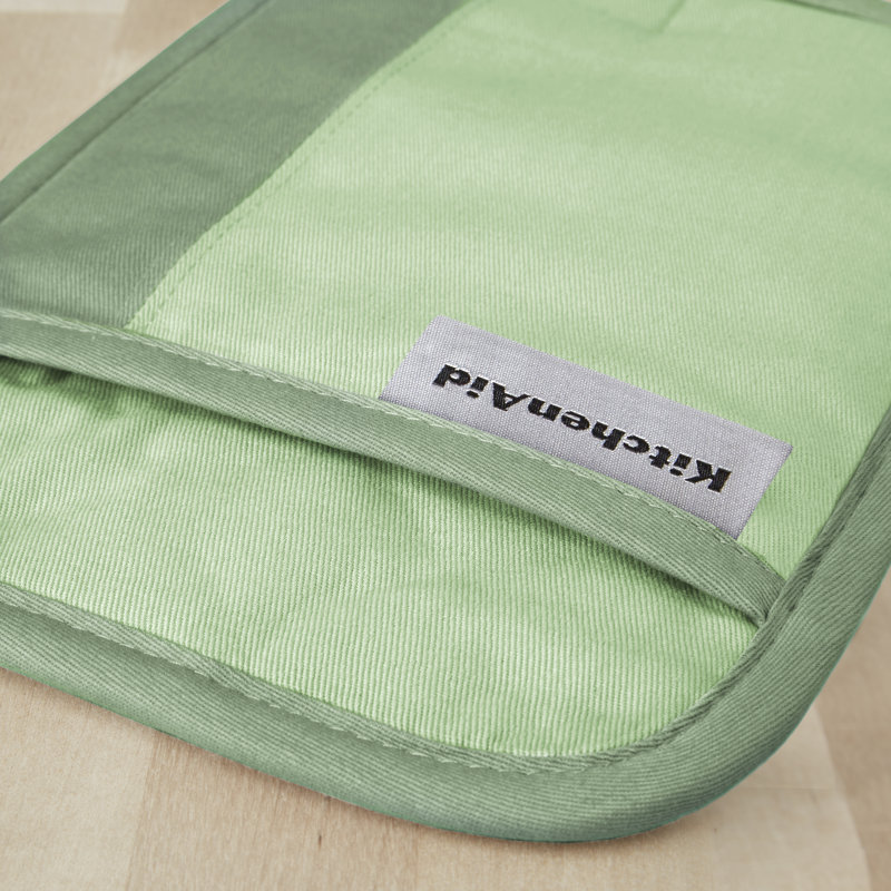 KitchenAid Beacon 2-Piece Potholder, Pistachio/Graphite Green