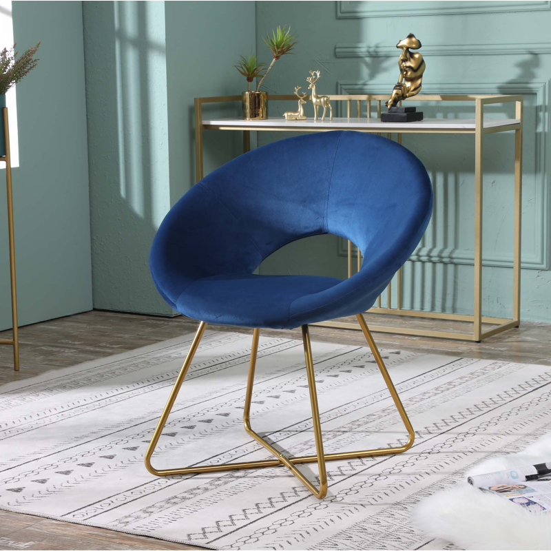 Fauteuil d'appoint en velours, Bleu