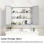 Armoire à pharmacie 32 po x 28 po avec miroir pour salle de bain, miroir de salle de bain mural avec rangement, tablettes réglables, cadre en aluminium, fixation en surface argent-114718240