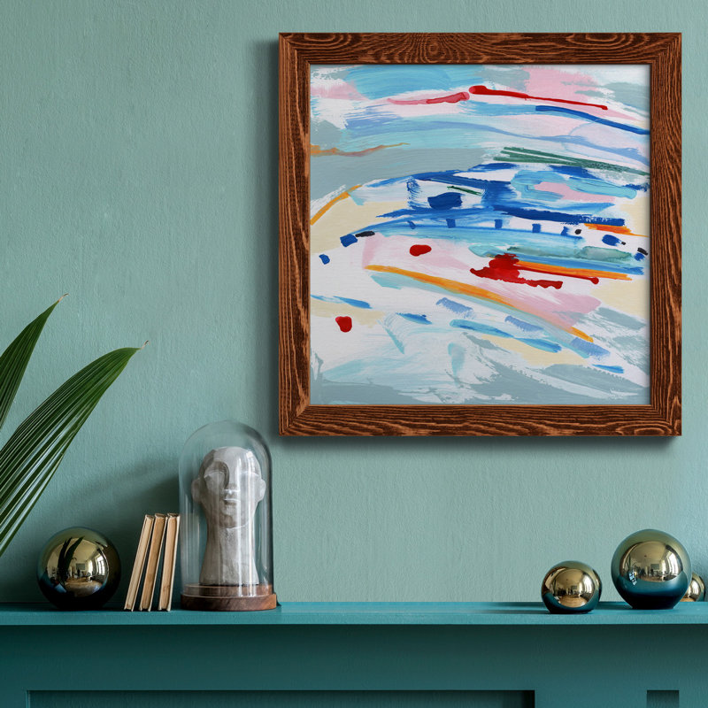 " Blush And Blue " Painting Print, 24" H x 24" W x 1" D, Maple