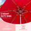 Parasol de table d'extérieur 7,5 pi, rouge brique imperméable protégé, 6 nervures solides, inclinaison lisse et manivelle pour la terrasse du jardin, la cour, la piscine, le soleil, l'étanchéité, la fonction robuste et rapide