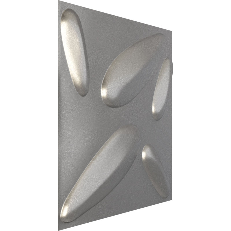 Panneau mural décoratif 3D à motif de pétales EnduraWall l 19 5/8 po x H 19 5/8 po, acier foncé métallique (couvre 2,67 pieds carrés)