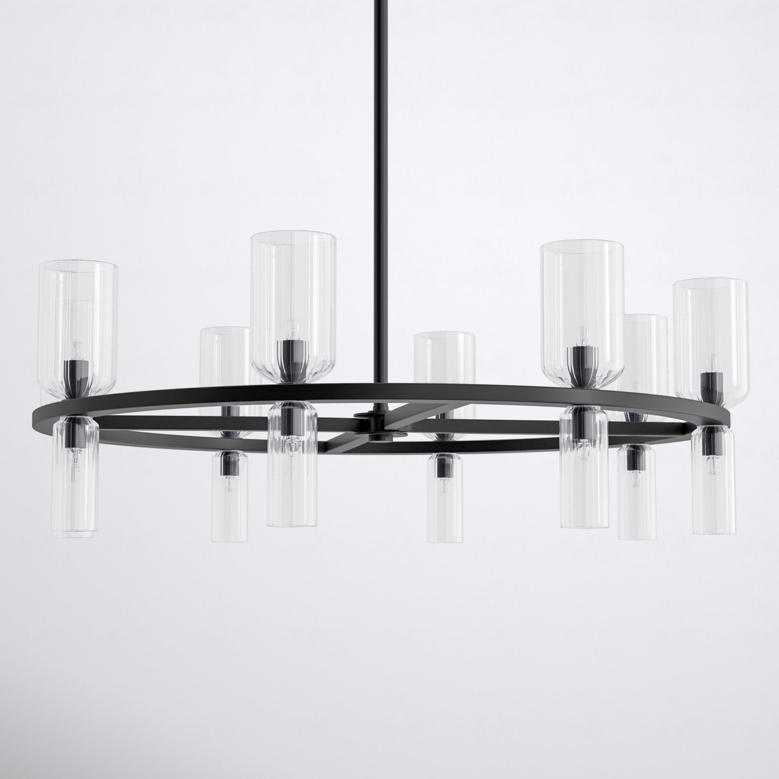 16 - Light Chandelier, Soft Black