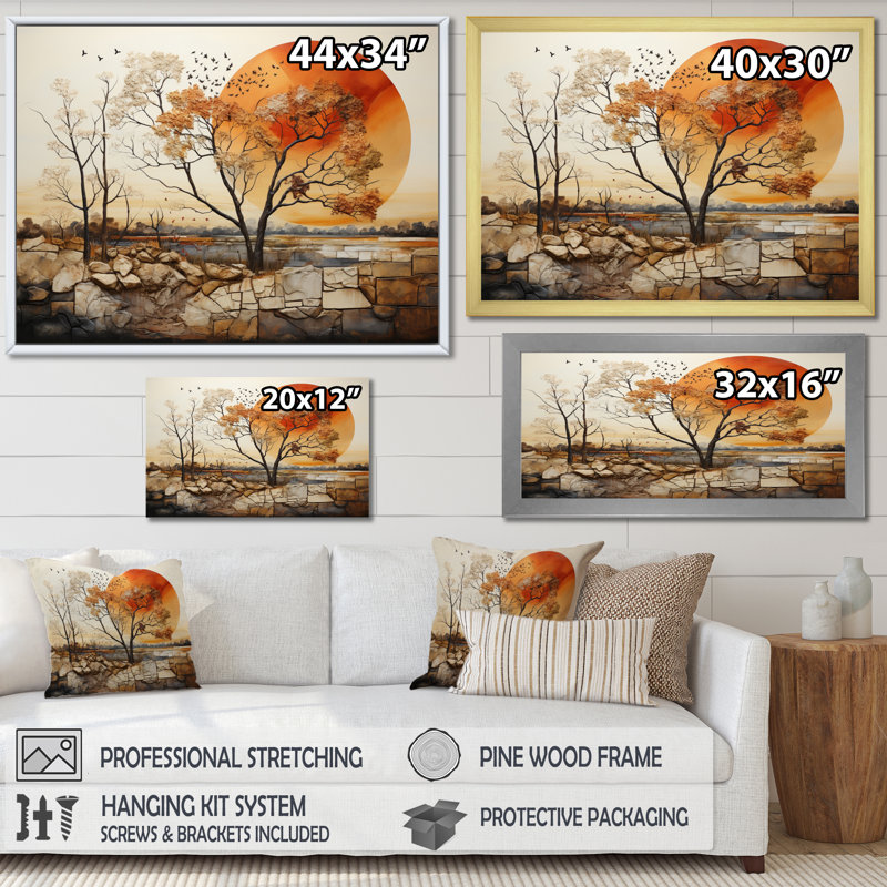 Baobab harmonie I - impression, Cadre photo noir, H 24 po x l 32 po x P 1 po