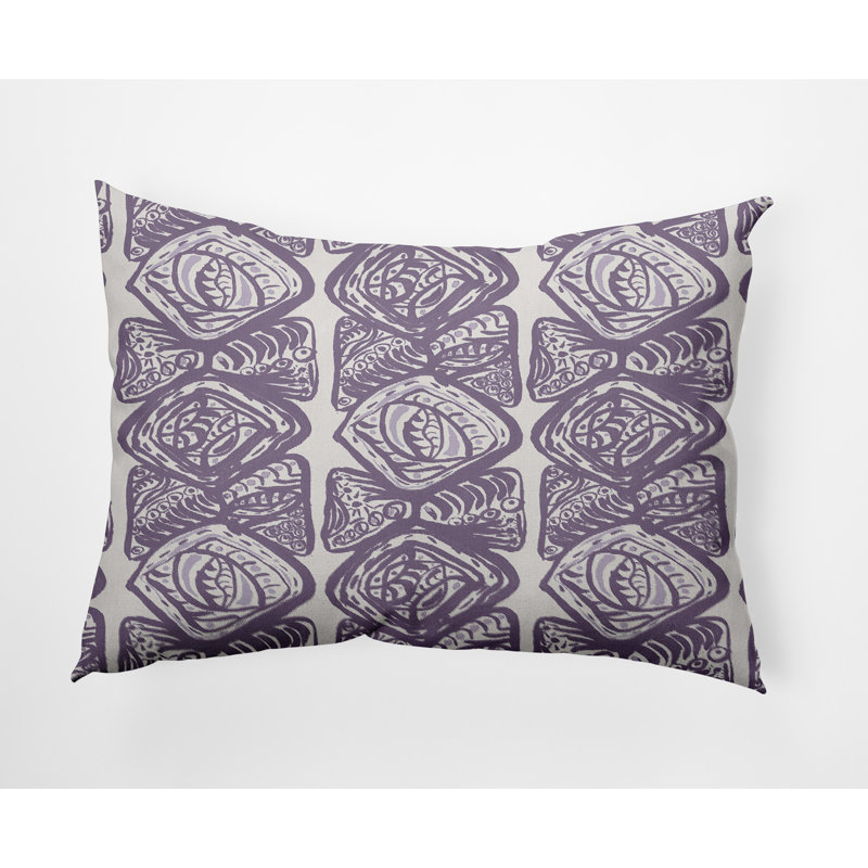 Housse de coussin en coton rectangulaire et insert, Violet