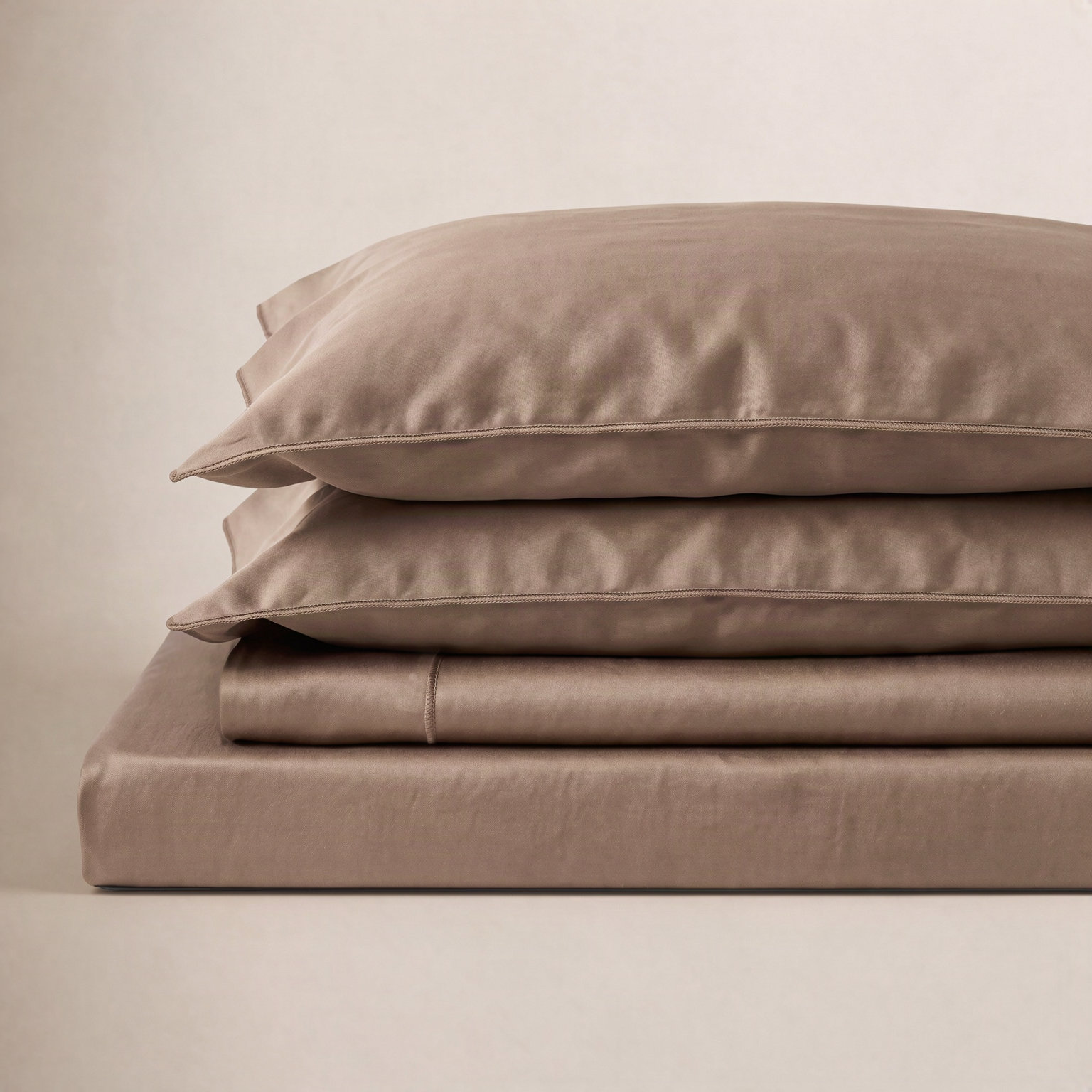 Cotton Blend Sheet Set, Queen Sheet Set with 1Fitted Sheet and2Pillowcases, Taupe