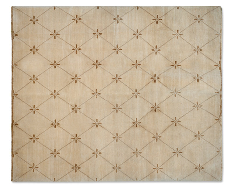 Geometric Area Rug in Beige/Brown, Rectangle 3' x 5'