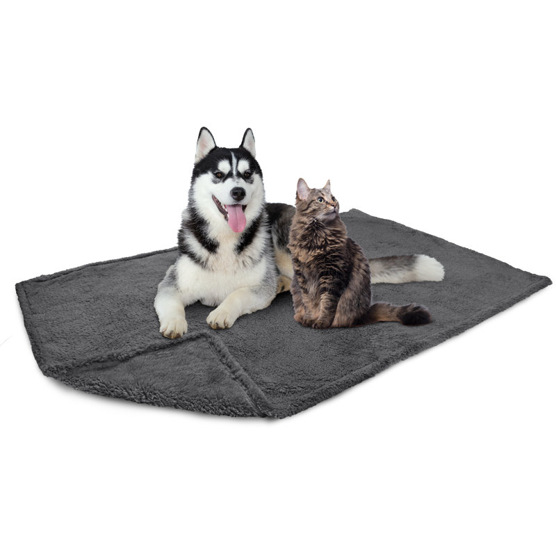 Sherpa Fleece Pet Blanket, Gray, 60" x 80"