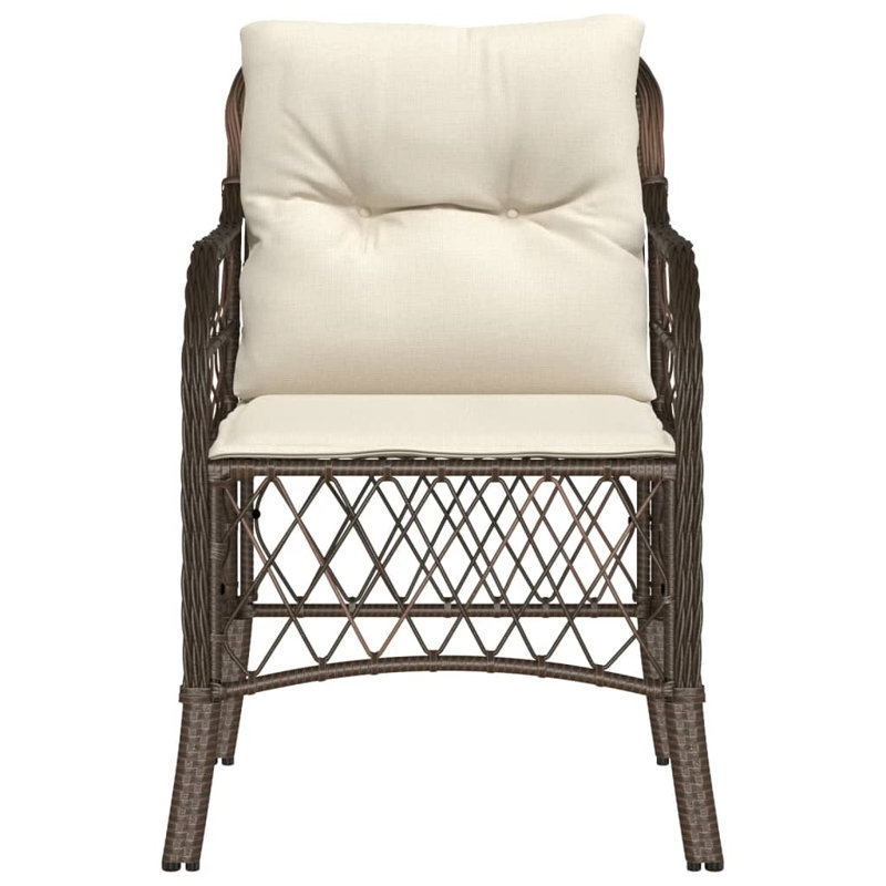 Chaises de patio avec coussins 2 pièces Lark Manor ™, Brun, Blanc