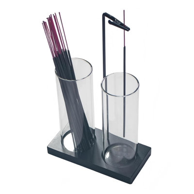 2 in 1 Incense Holder for Sticks Incense Burner Holder with Storage,Glass Upside Down Incense Holder for Sticks with Glass Ash Catcher for Meditation Yoga Spa Room Home Decor