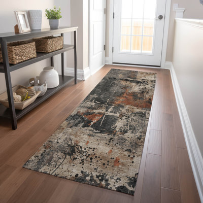 Tapis taupe Xhevrie intérieur / extérieur lavable à la machine