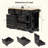 Kitchen Island With 6 Drawers, Pull Out Trash Can Storage, Rolling Kitchen Island On 5 Wheels With Drop Leaf, Power Outlet, 5 Open Side Racks For Kitchen, Dining Room-2005223644