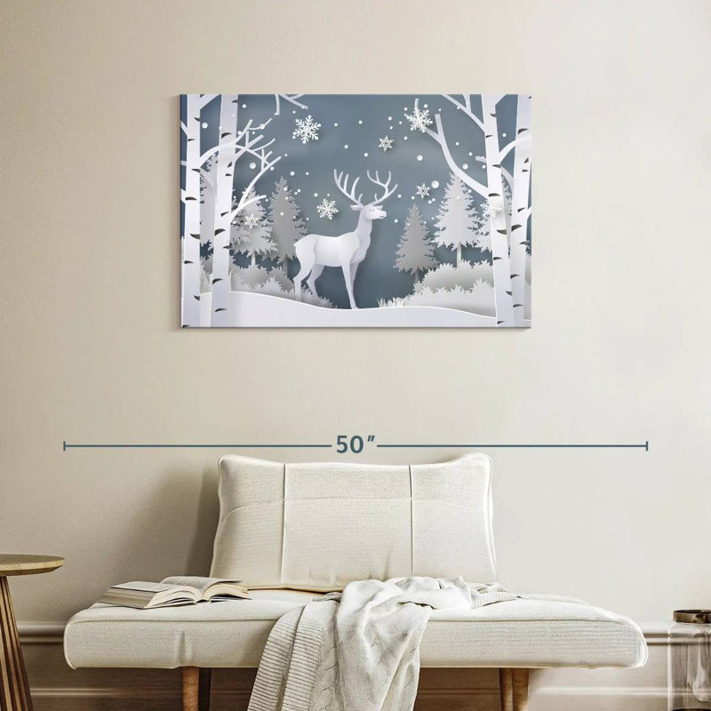 Snow White Deer, 24" H x 36" W